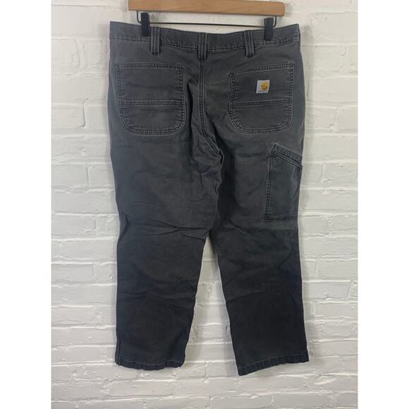 Carhartt Men's Rugged Flex Relaxed Fit Canvas Work Pant Black Size 35/30 - Picture 2 of 5